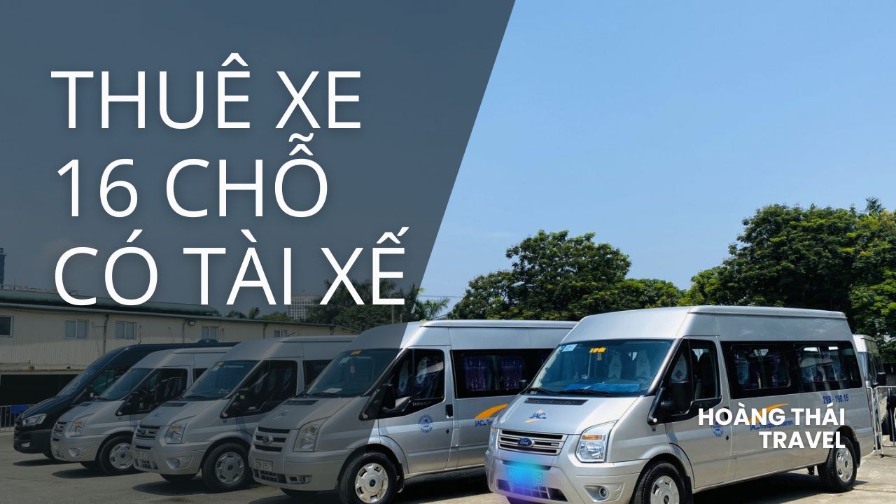 Chiếc xe du lịch 16 chỗ đời mới (Hyundai Solati hoặc Ford Transit), ngoại hình chuyên nghiệp. Dịch vụ Thuê xe 16 chỗ hoàn hảo cho các đoàn công ty, MICE và du lịch nhóm lớn.